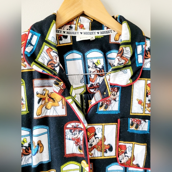 Disney Mickey Minnie Limited Edition Cartoon Fleece Pajama Set Women's XL - Picture 8 of 16